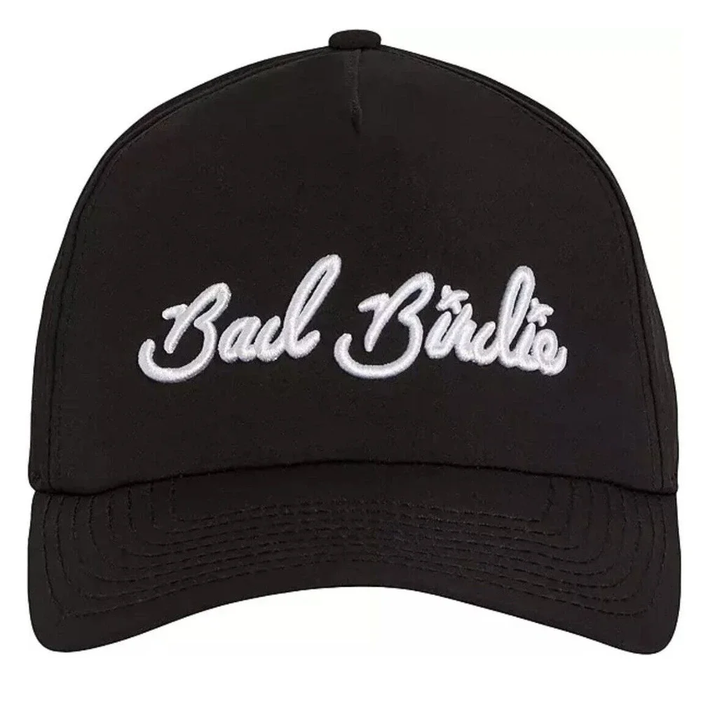 BAD BIRDIE Mens Script Golf Hat Black w/ White Cursive Snapback BRAND NEW w/tags - Picture 1 of 3